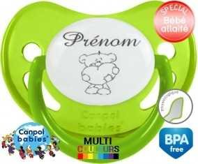 Ourson cœur + prénom: Sucette Physiologique-su7.fr