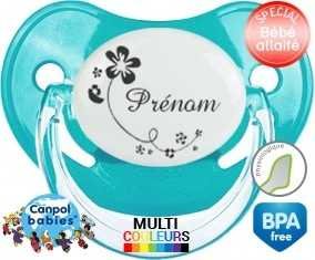 Tige fleurs + prénom: Sucette Physiologique-su7.fr