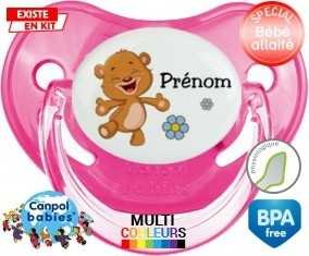 Ourson joyeux + prénom: Sucette Physiologique-su7.fr