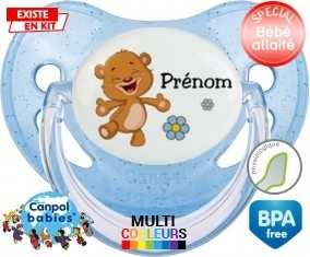 Ourson joyeux + prénom: Sucette Physiologique-su7.fr