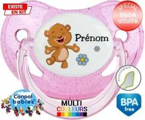 Ourson joyeux + prénom: Sucette Physiologique-su7.fr