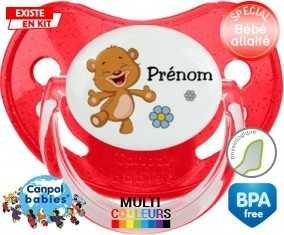 Ourson joyeux + prénom: Sucette Physiologique-su7.fr