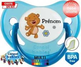 Ourson joyeux + prénom: Sucette Physiologique-su7.fr