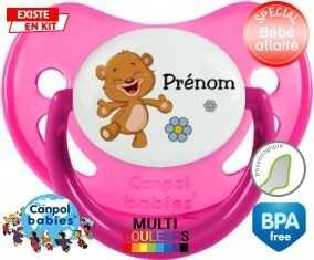 Ourson joyeux + prénom: Sucette Physiologique-su7.fr