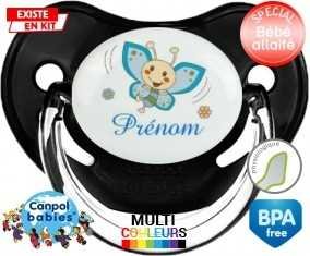 Papillon souriant (garçon) + prénom: Sucette Physiologique-su7.fr
