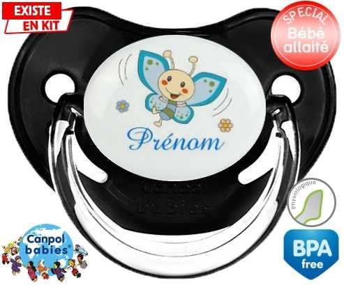 Papillon souriant (garçon) + prénom: Sucette Physiologique-su7.fr