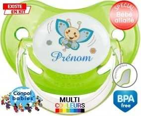 Papillon souriant (garçon) + prénom: Sucette Physiologique-su7.fr