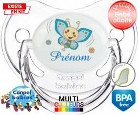 Papillon souriant (garçon) + prénom: Sucette Physiologique-su7.fr