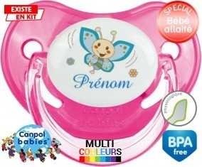 Papillon souriant (garçon) + prénom: Sucette Physiologique-su7.fr