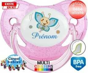 Papillon souriant (garçon) + prénom: Sucette Physiologique-su7.fr
