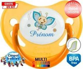 Papillon souriant (garçon) + prénom: Sucette Physiologique-su7.fr