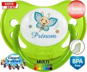 Papillon souriant (garçon) + prénom: Sucette Physiologique-su7.fr