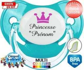 Princesse couronne + prénom : Sucette Physiologique personnalisée