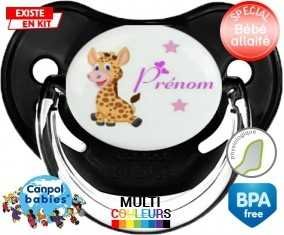 Girafe style1 + prénom: Sucette Physiologique-su7.fr