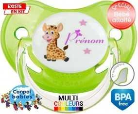 Girafe style1 + prénom: Sucette Physiologique-su7.fr