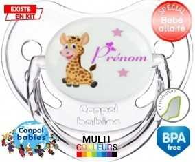 Girafe style1 + prénom: Sucette Physiologique-su7.fr