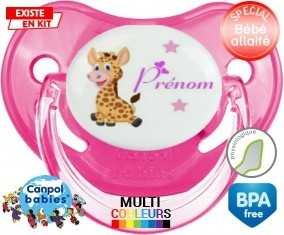 Girafe style1 + prénom: Sucette Physiologique-su7.fr