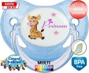 Girafe style1 + prénom: Sucette Physiologique-su7.fr