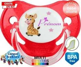 Girafe style1 + prénom: Sucette Physiologique-su7.fr