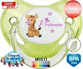 Girafe style1 + prénom: Sucette Physiologique-su7.fr