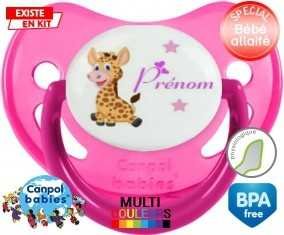 Girafe style1 + prénom: Sucette Physiologique-su7.fr