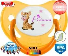 Girafe style1 + prénom: Sucette Physiologique-su7.fr