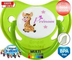 Girafe style1 + prénom: Sucette Physiologique-su7.fr