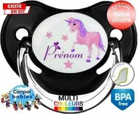 Licorne style1 + prénom: Sucette Physiologique-su7.fr