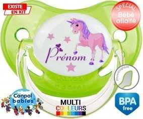 Licorne style1 + prénom: Sucette Physiologique-su7.fr