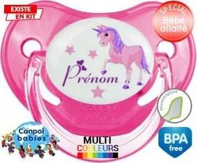 Licorne style1 + prénom: Sucette Physiologique-su7.fr