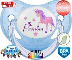 Licorne style1 + prénom: Sucette Physiologique-su7.fr