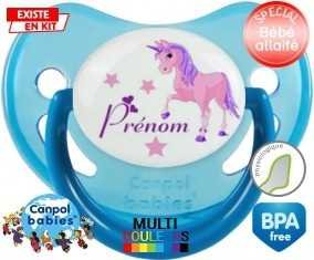 Licorne style1 + prénom: Sucette Physiologique-su7.fr