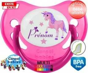 Licorne style1 + prénom: Sucette Physiologique-su7.fr