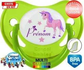 Licorne style1 + prénom: Sucette Physiologique-su7.fr