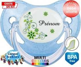 Fleur verte + prénom: Sucette Physiologique-su7.fr
