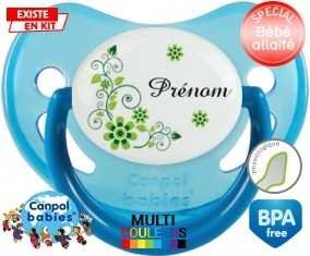 Fleur verte + prénom: Sucette Physiologique-su7.fr