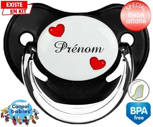 Cœurs Style2 + prénom: Sucette Physiologique-su7.fr