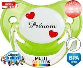 Cœurs Style2 + prénom: Sucette Physiologique-su7.fr