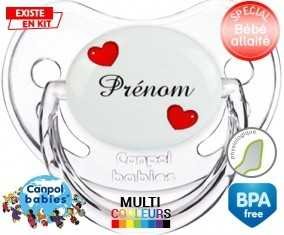 Cœurs Style2 + prénom: Sucette Physiologique-su7.fr