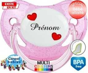 Cœurs Style2 + prénom: Sucette Physiologique-su7.fr