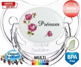 Tige fleur + prénom: Sucette Physiologique-su7.fr