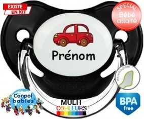 Voiture rouge + prénom: Sucette Physiologique-su7.fr