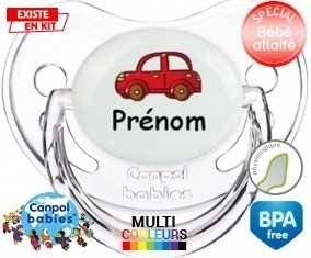 Voiture rouge + prénom: Sucette Physiologique-su7.fr