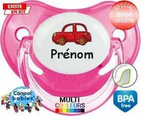 Voiture rouge + prénom: Sucette Physiologique-su7.fr