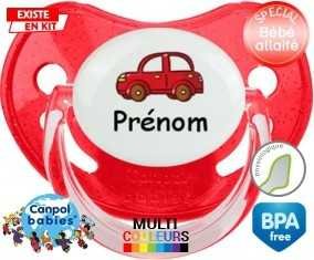 Voiture rouge + prénom: Sucette Physiologique-su7.fr