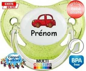 Voiture rouge + prénom: Sucette Physiologique-su7.fr