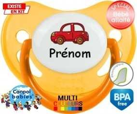 Voiture rouge + prénom: Sucette Physiologique-su7.fr