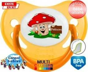 Champignon + prénom: Sucette Physiologique-su7.fr