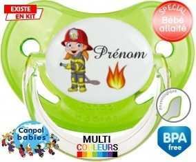 Pompier flamme + prénom: Sucette Physiologique-su7.fr