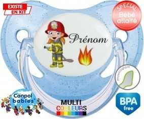 Pompier flamme + prénom: Sucette Physiologique-su7.fr